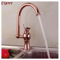 Fyeer single handle brass kitchen taps rose gold kitchen faucet