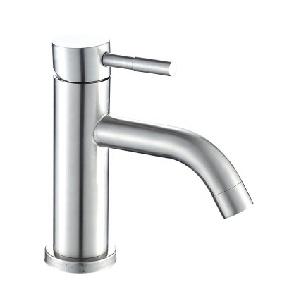 Single Handle Commercial 304 Stainless Steel Bathroom Basin Faucet